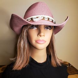 Straw Pink Cowgirl Hat