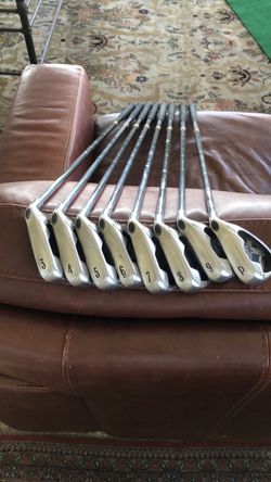 Callaway X-18 Pro Series RH iron set 3-PW Steel Stiff True Temper Dynamic Gold S300 Shafts Std length very good condition