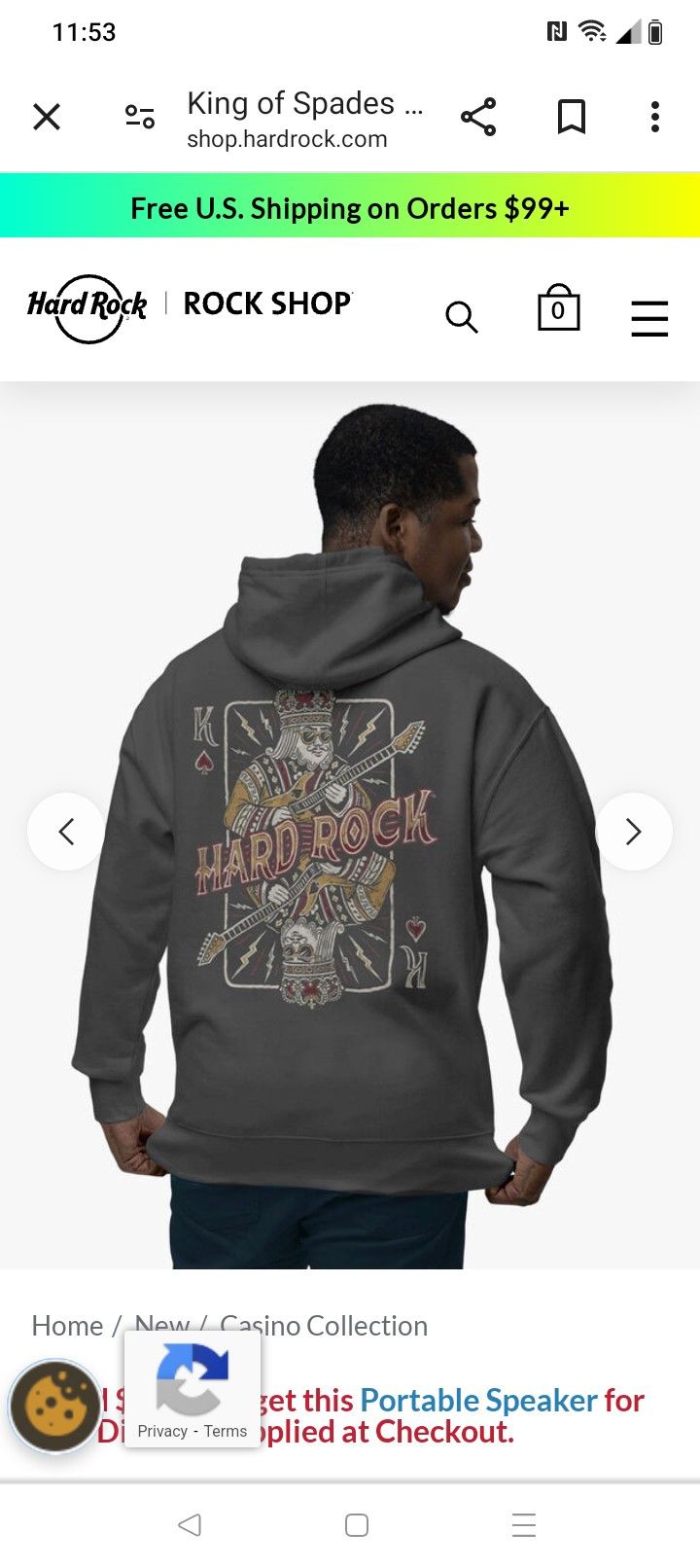 Hard rock Gray Men's Women's Hoodie