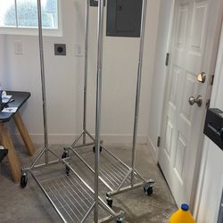 Heavy Duty Stainless Steel clothing Racks - 5 Available 42.5" x 16.5" x 65.9", Silver - 2 Months Old - Basically New