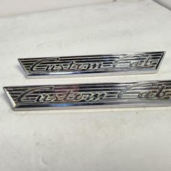 Vintage Set Of 2 Ford Custom Cab Emblem 50's (contact info removed) OEM Truck Petroliana Car