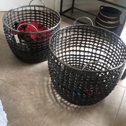 Frames, Baskets and A Steel Bookcase 
