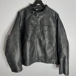 YoungLA X Batman Leather Jacket Black Mens Size X-Large The Dark Knight NWOT