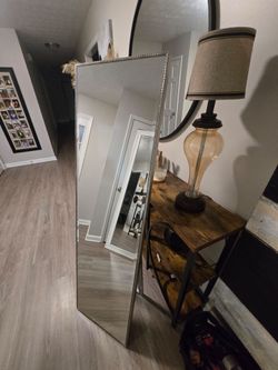 Full length silver floor mirror
