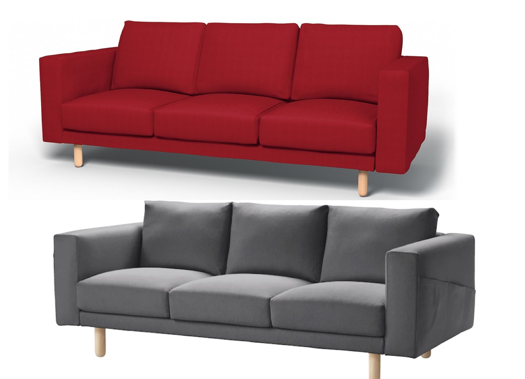 IKEA Norsborg 3 Seats. Color Dark Gray And Red