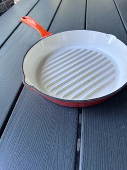 Rachel Ray orange enamel grill pan