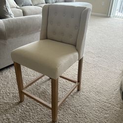 Upholstered Counter Stools with Solid Wood Frame