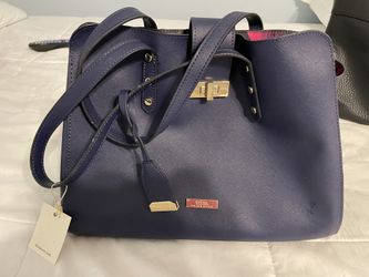 Trina Turk Navy Satchel Tote Hanbag / Shoulder Bag