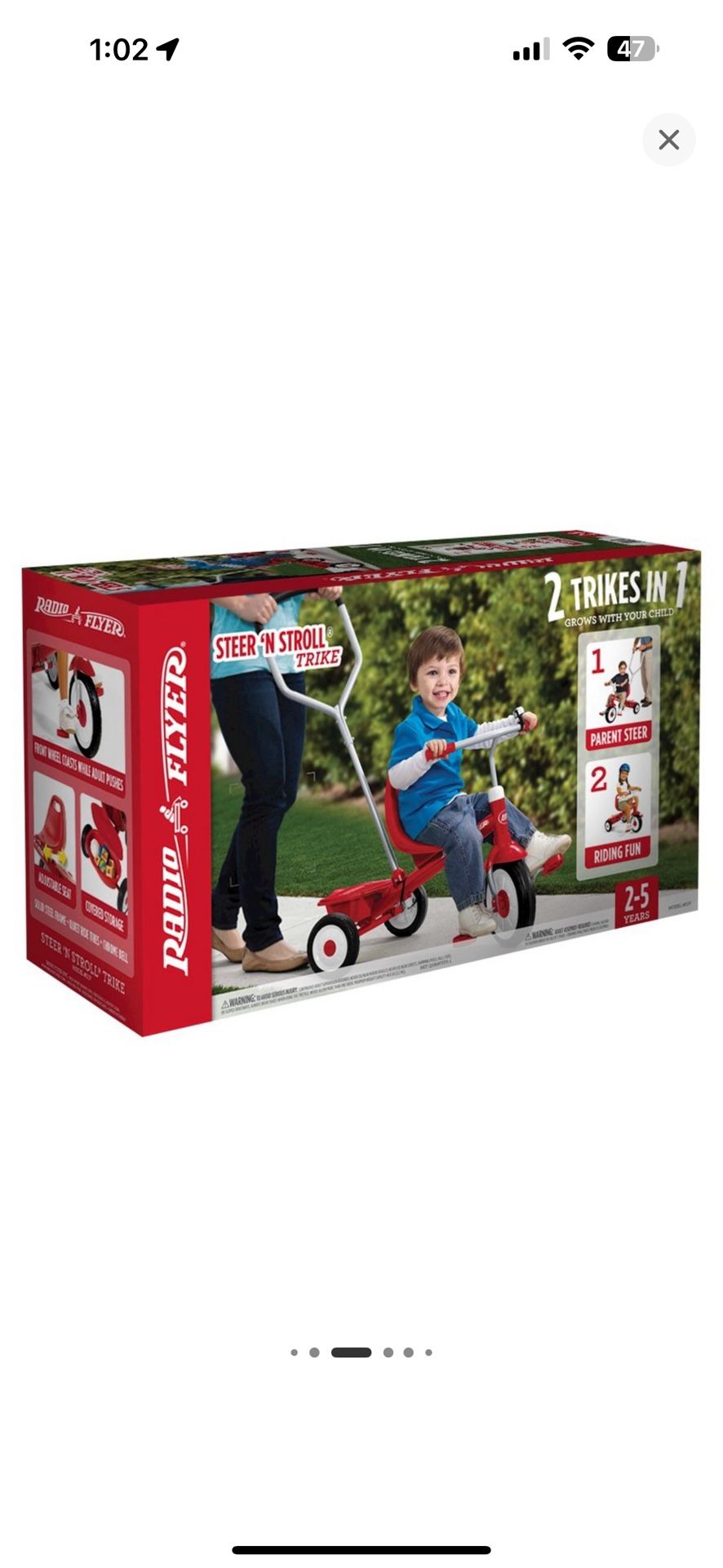 Radio Flyer 2 in 1 Steer and Stroll Trike