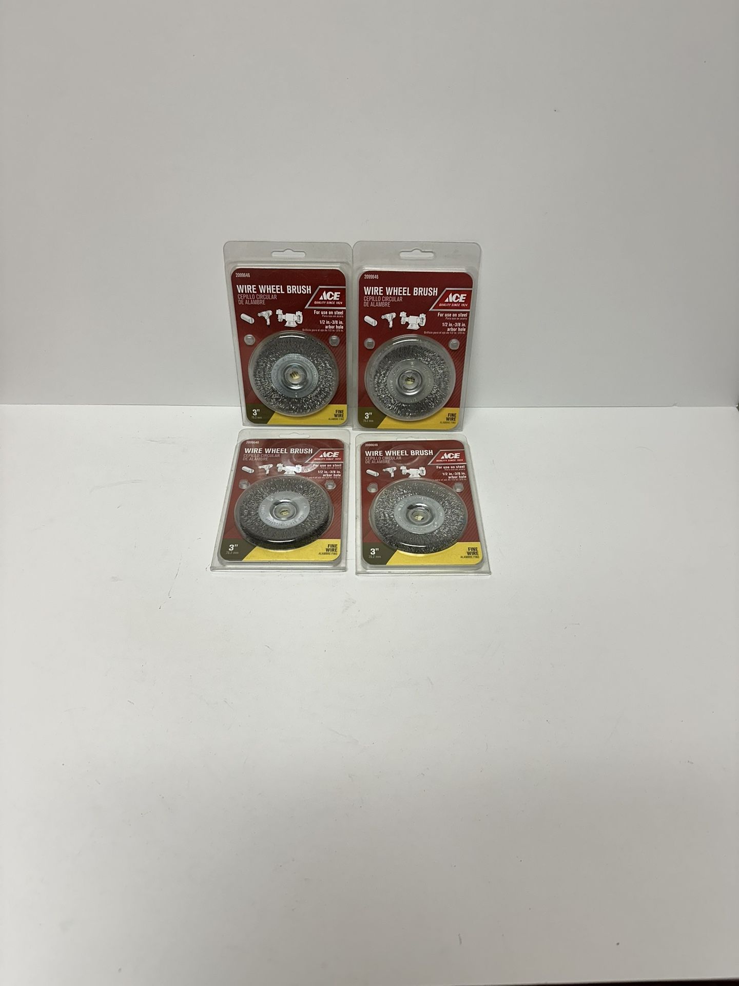 Lot of 4 Ace Wire Wheel Brush 3 in Fine Wire