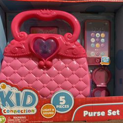 Kid Connection Light and Sound First Purse Play Set, Pink, 5 Pieces