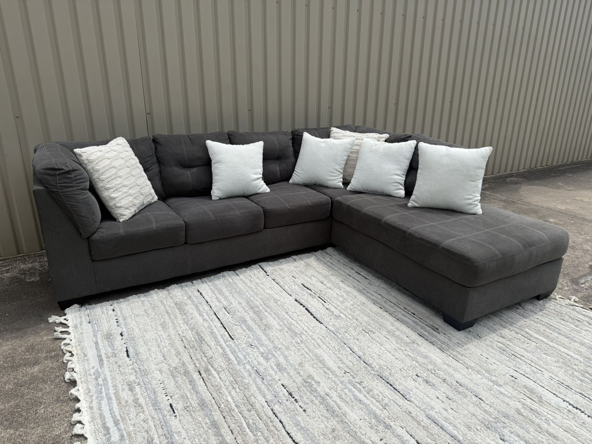 Grey Sectional Couch - Delivery Available