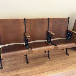 Vintage Theater Theatre Seats Chairs 