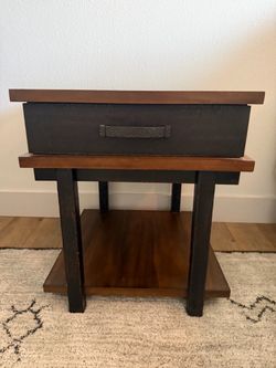 Solid wood side table