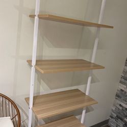 Wooden White  Ladder Bookshelf 5-tier 
