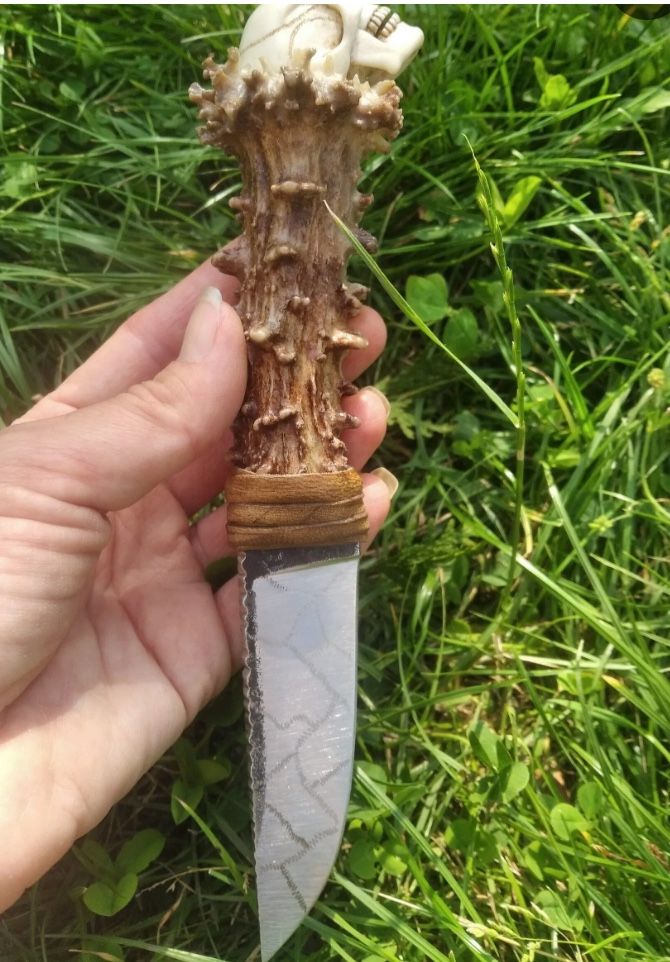 Handmade Skull Knife Pendant Necklace