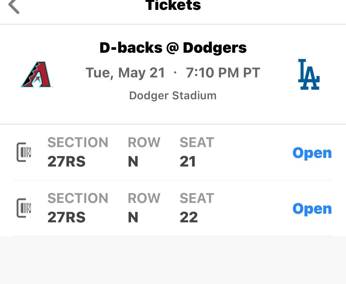 Dodger Tickets May 21