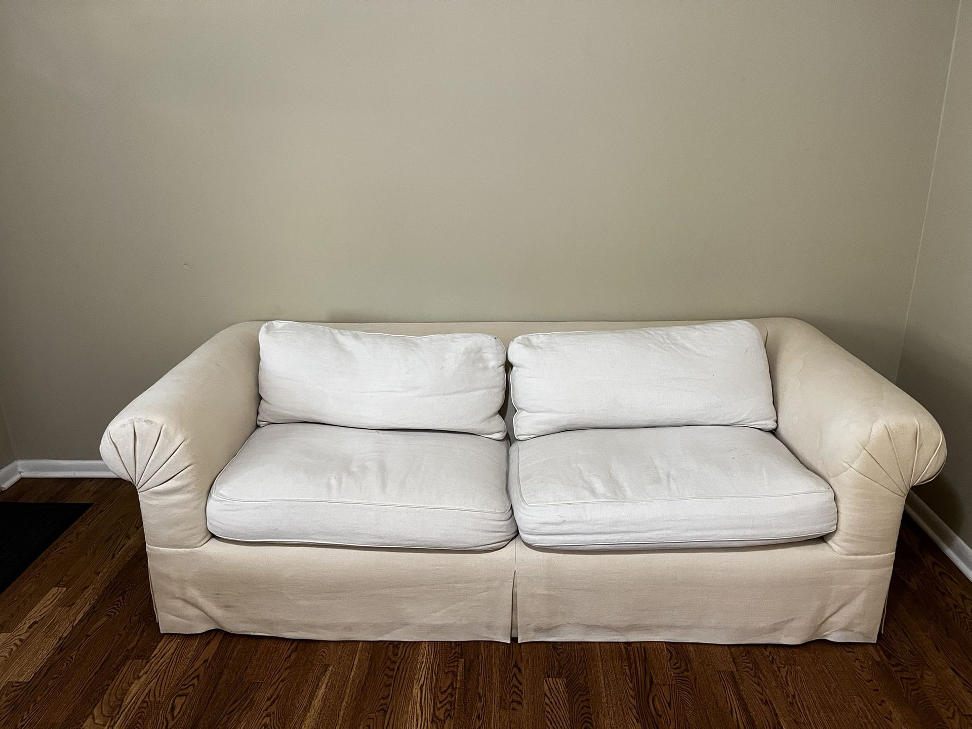 White Microfiber Sofa 