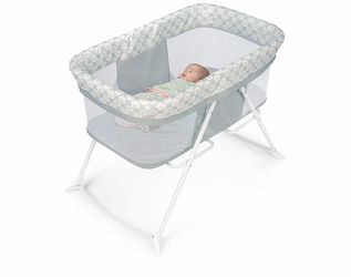 Ingenuity Snooze & Stow Rocking Portable Folding Bassinet - Sheppy - Ages 0+ Months