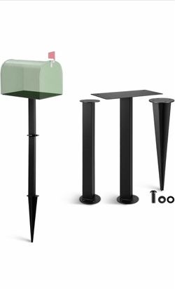 42 Inch In-ground Black Metal Heavy Duty Steel Mailbox Post