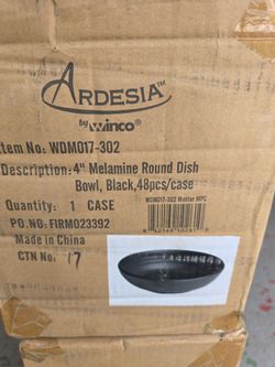 4" Melamine round dish bowl,  black
