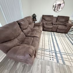 Couch Recliner Set (2) 