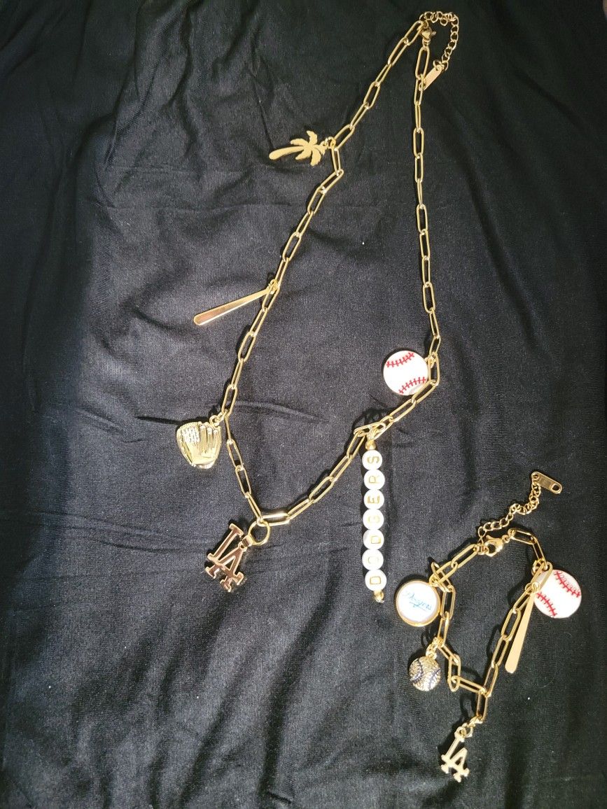 Dodger Gold Set Bracelets 💙 Necklace ⚾️💙