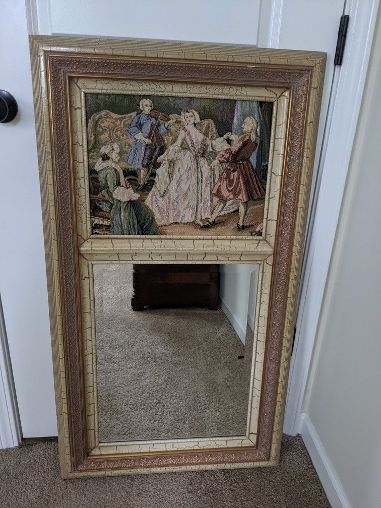 24x42 Antique Tapestry Wall Mirror French Art Nouveau Retail Price 875R