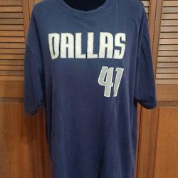 🏀 Dirk Nowitzki  #41 Dallas Mavericks XL X-Large Dark Blue Shirt 🏀 