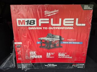 Milwaukee M18 Fuel Table Saw with 12.0 Forge Battery Rapid Charger