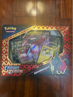 Pokemon Crown Zenith Regidrago V Box with 4 Booster Packs & Promos Brand New!