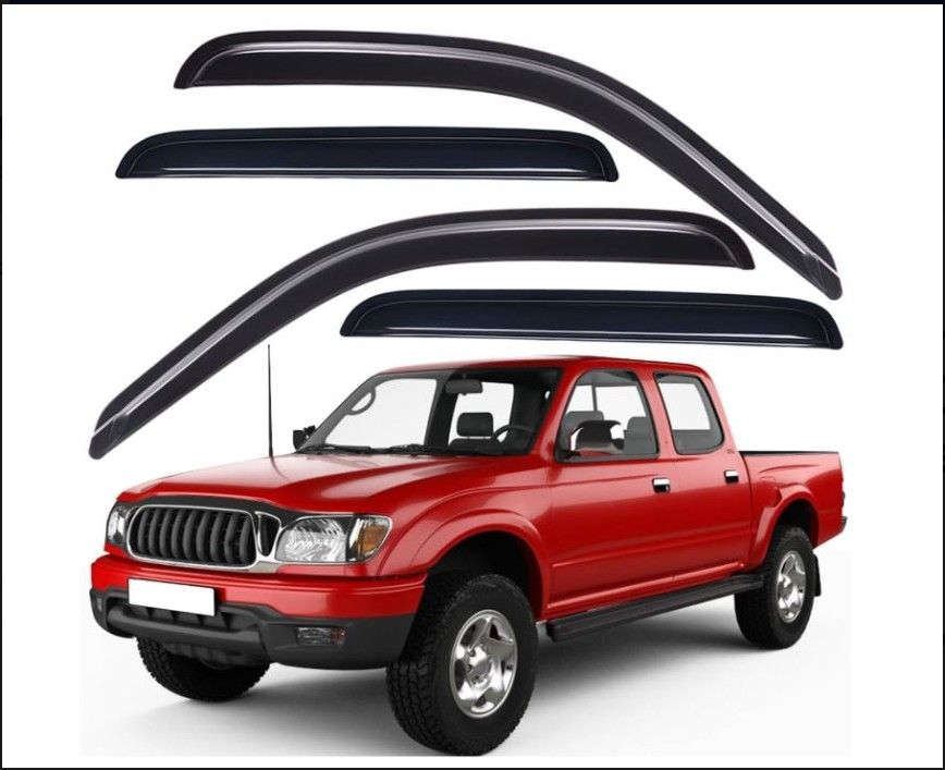 Lightronic Visors Vent , 4-Pieces Set, Fits 2001-2004 Toyota Tacoma, Double Cab Pickup