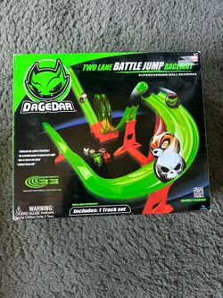 DaGeDar Two Lane Battle Jump Raceway Track Set Green/Orange MPN 61000