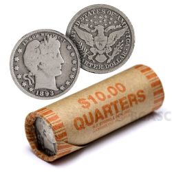 Roll Of 90% Barber Quarters (40 Total)