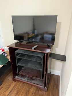 Cherry Wood TV Media Cabinet Stand