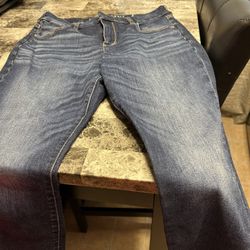 Two pairs of straight leg jeans