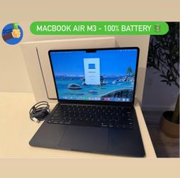 Apple MacBook Air M3 (2024) – 100% Battery Health🔋