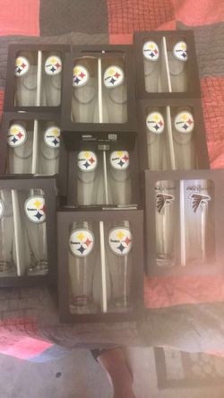 Steelers n falcons cups