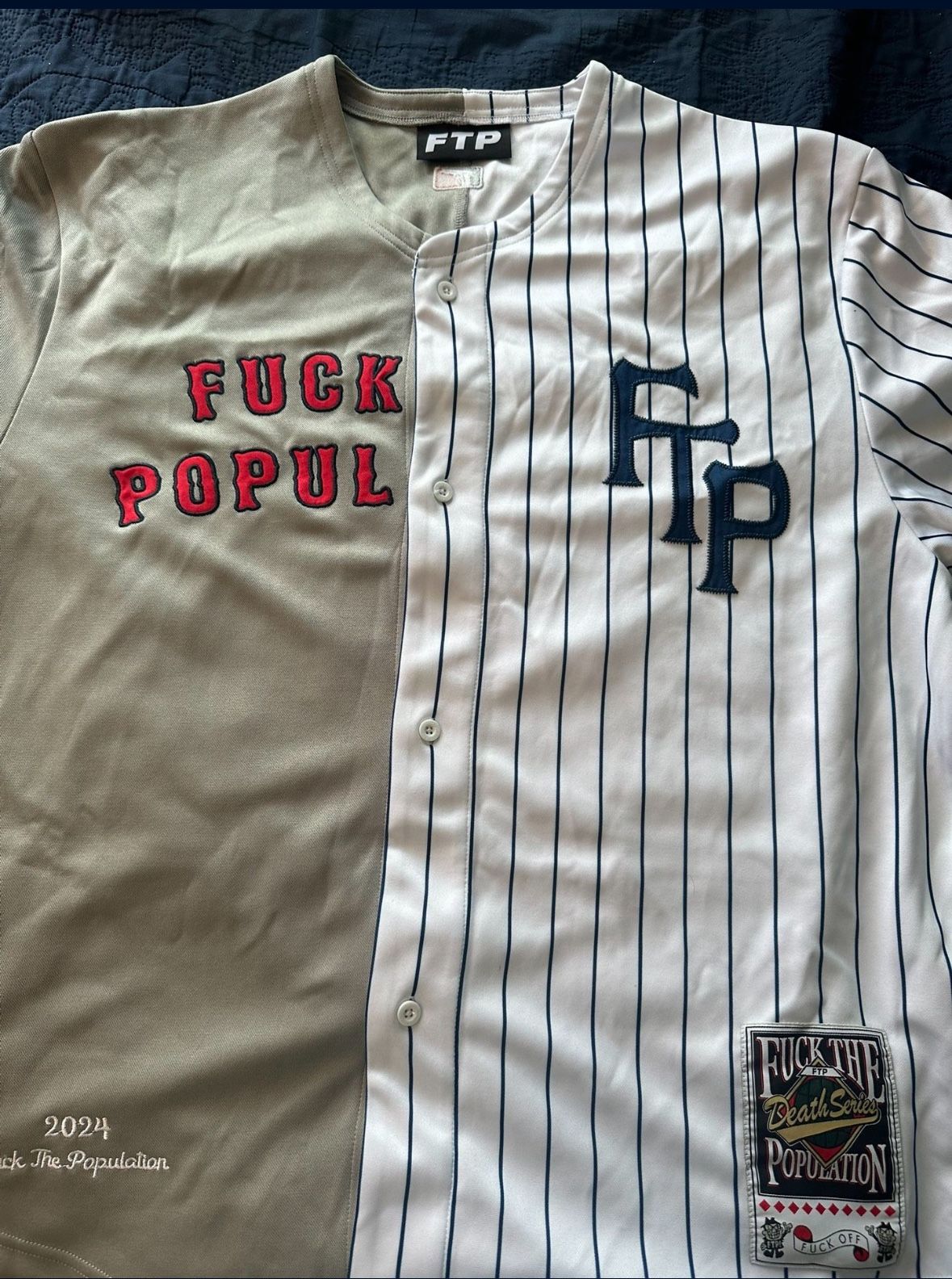 FTP XL Baseball Jersey Gray & white