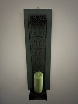 Home Interiors Wood And Metal Wall Sconce Candle Holder