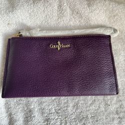 Cole Haan Martin Leather zippered Clutch Wallet New 
