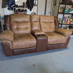 Rocker Recliner Loveseat Faux Leather