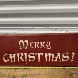 Rustic Merry Christmas Sign  31” X 11” 