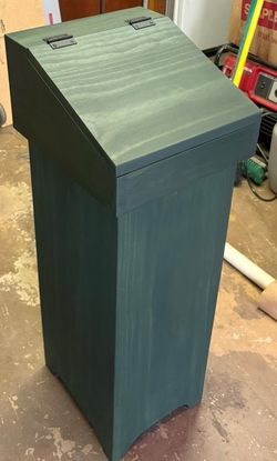Handmade Wooden Trash Can Cabinet. No deposit Required