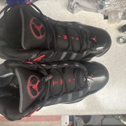 Jordan 6 Ring J’s Red & Black In color 