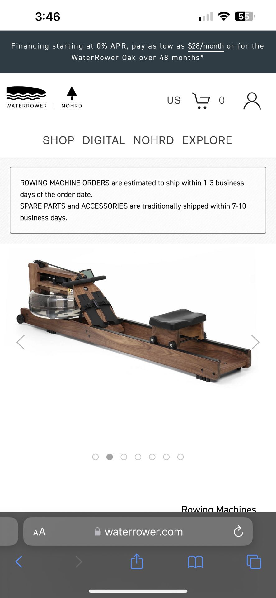 MUST SELL WaterRower With S4 Monitor - Walnut Color - EXCELLENT CONDITION 