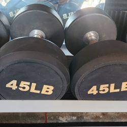 45lb Pro Style Rubber Dumbbell