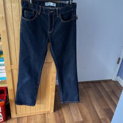 Old Navy straight build in flex boys blue jeans size 12 husky