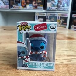BITTY Stitch w/ Candy Cane 1" Funko Pop Disney Christmas Holidays Experiment 626