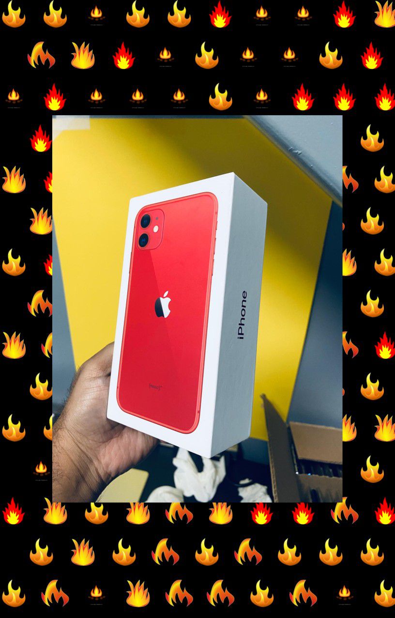 (Finance for $29 down, take home today, 👇reach us below) iPhone 11 Red Att Tmobile Metro Cricket